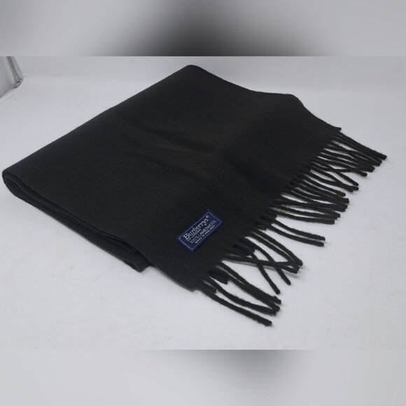 Burberry Men's Scarf Green Logo Knight Vintage Y2K 90s Lambswool England 12"x68" - Picture 9 of 15